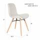 Lot de 2 Chaises Design Lester Sièges Woody de Table Séjour Chic et Tendance en Tissu Beige 50x55x80,5m