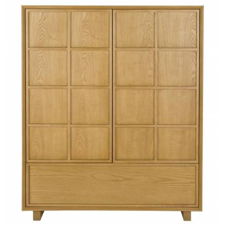 Vaisselier Raster Zuiver Meuble Haut en Bois Naturel Armoire Style Scandinave 45x100x120cm