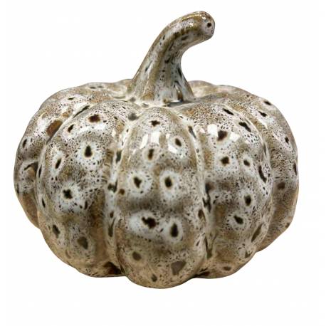 Citrouille Décorative Objet de Décoration Champêtre Intérieur en Terre Cuite Emaillée 10x11,5x11,5cm