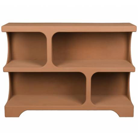Etagère Basse Dundee M Dutchbone Bibliothèque en Bois Couleur Terracotta Support pour Objets Décoratifs 37x85x120cm