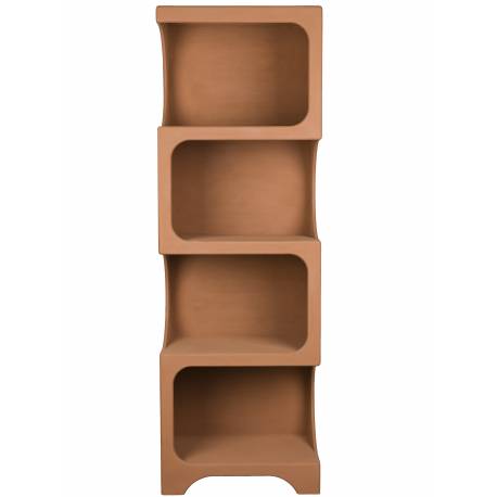 Etagère Dundee L Dutchbone Colonne de Rangement en Bois Couleur Terracotta Meuble Haut Ouverte 37x60x181cm