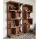 Etagère Dundee XL Dutchbone Meuble Présentoir en Bois Couleur Terracotta Bibliothèque Ouverte 37x85x180cm