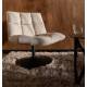 Fauteuil Design Lounge Bar Dutchbone Tendance Siège de Salon Tissu Bouclé Beige 66x78x81cm