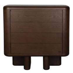 Cabinet Herman Dutchbone Meuble 4 Tiroirs Commode de Rangement Placage Frêne Semainier 40x98x100cm