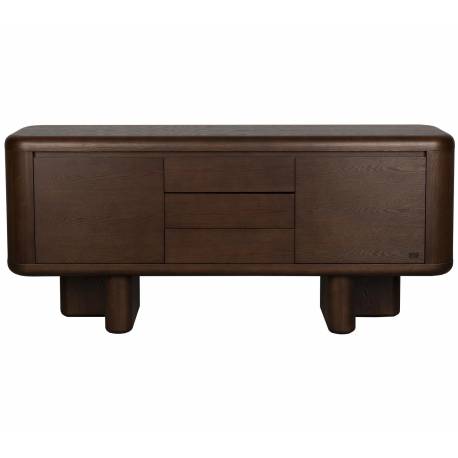 Buffet Herman Dutchbone Meuble de Rangement Placage Frêne Vaisselier Bahut 40x72x160cm