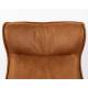 Fauteuil John Woody Assise Lounge en Simili Cuir Cognac et Acier Noir Assise Fauteuil Pivotant 81x92x92cm