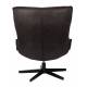 Fauteuil John Woody Assise Lounge en Polyuréthane Anthracite et Acier Noir Assise Fauteuil Pivotant 81x92x92cm