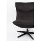 Fauteuil John Woody Assise Lounge en Polyuréthane Anthracite et Acier Noir Assise Fauteuil Pivotant 81x92x92cm