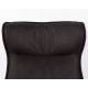 Fauteuil John Woody Assise Lounge en Polyuréthane Anthracite et Acier Noir Assise Fauteuil Pivotant 81x92x92cm
