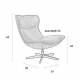 Fauteuil John Woody Assise Lounge en Polyuréthane Anthracite et Acier Noir Assise Fauteuil Pivotant 81x92x92cm