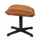 Repose Pied John Woody Pouf Polyuréthane Cognac et Acier Noir Assise d'Appoint Piétement Etoile 38x40x60cm