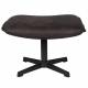 Repose Pied John Woody Pouf Polyuréthane Anthracite et Acier Noir Assise d'Appoint Piétement Etoile 38x40x60cm