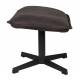 Repose Pied John Woody Pouf Polyuréthane Anthracite et Acier Noir Assise d'Appoint Piétement Etoile 38x40x60cm