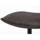 Repose Pied John Woody Pouf Polyuréthane Anthracite et Acier Noir Assise d'Appoint Piétement Etoile 38x40x60cm
