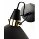 Applique Jona Woody Luminaire Mural en Acier Bi-colore Noir et Doré Eclairage Orientable 15x19,5x19,5cm