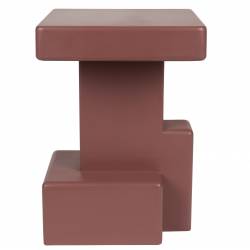 Guéridon Blast Woody Sellette d'Appoint en MDF Rouge Bout de Canapé Design 35x35x50cm