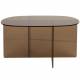 Table Basse Linea Zuiver Table de Salon Ovale en Verre Fumé Marron Mobilier Graphique et Design 40x60x80cm