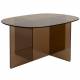 Table Basse Linea Zuiver Table de Salon Ovale en Verre Fumé Marron Mobilier Graphique et Design 40x60x80cm