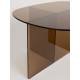Table Basse Linea Zuiver Table de Salon Ovale en Verre Fumé Marron Mobilier Graphique et Design 40x60x80cm