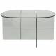 Table Basse Linea Zuiver Table de Salon Ovale en Verre Fumé Transparent Mobilier Graphique et Design 40x60x80cm