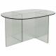 Table Basse Linea Zuiver Table de Salon Ovale en Verre Fumé Transparent Mobilier Graphique et Design 40x60x80cm