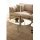 Table Basse Linea Zuiver Table de Salon Ovale en Verre Fumé Transparent Mobilier Graphique et Design 40x60x80cm