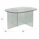 Table Basse Linea Zuiver Table de Salon Ovale en Verre Fumé Transparent Mobilier Graphique et Design 40x60x80cm