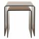 Lot de Tables de Sellettes Vetro Dutchbone Table Gigognes en Verre Epais Marron Duo de Guéridons Rectangulaires