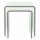 Lot de Tables de Sellettes Vetro Dutchbone Table Gigognes en Verre Epais Transparent Duo de Guéridons Rectangulaires