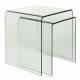 Lot de Tables de Sellettes Vetro Dutchbone Table Gigognes en Verre Epais Transparent Duo de Guéridons Rectangulaires