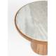 Table de Salon Mees Woody Table Basse Ronde en Acacia et Marbre Guéridon Bi-matière 40x50x50cm