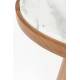 Table de Salon Mees Woody Table Basse Ronde en Acacia et Marbre Guéridon Bi-matière 40x50x50cm