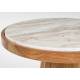 Guéridon Mees Woody Sellette d'Appoint Ronde en Acacia et Marbre Table Bi-matière 50x40x40cm