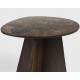 Duo de Tables Naut Woody Lot de 2 Guéridons en Manguier et Marbre Brun Sellettes Bi-matières Forme Organique