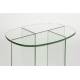 Guéridon Linea Zuiver Sellette d'Appoint Ovale en Verre Fumé Transparent Mobilier d'Appoint Graphique 30x40x50cm