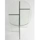 Guéridon Linea Zuiver Sellette d'Appoint Ovale en Verre Fumé Transparent Mobilier d'Appoint Graphique 30x40x50cm