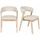 Lot de 2 Chaises Bright Zuiver Assises de Repas en Chêne et Tissu Beige Mobilier Design 57x58x77cm