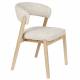 Lot de 2 Chaises Bright Zuiver Assises de Repas en Chêne et Tissu Beige Mobilier Design 57x58x77cm