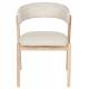 Lot de 2 Chaises Bright Zuiver Assises de Repas en Chêne et Tissu Beige Mobilier Design 57x58x77cm