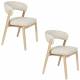 Lot de 2 Chaises Bright Zuiver Assises de Repas en Chêne et Tissu Beige Mobilier Design 57x58x77cm