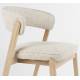 Lot de 2 Chaises Bright Zuiver Assises de Repas en Chêne et Tissu Beige Mobilier Design 57x58x77cm