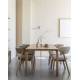 Lot de 2 Chaises Bright Zuiver Assises de Repas en Chêne et Tissu Beige Mobilier Design 57x58x77cm