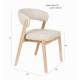 Lot de 2 Chaises Bright Zuiver Assises de Repas en Chêne et Tissu Beige Mobilier Design 57x58x77cm