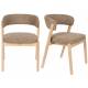 Lot de 2 Chaises Bright Zuiver Assises de Repas en Chêne et Tissu Marron Mobilier Design 57x58x77cm