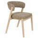 Lot de 2 Chaises Bright Zuiver Assises de Repas en Chêne et Tissu Marron Mobilier Design 57x58x77cm