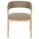Lot de 2 Chaises Bright Zuiver Assises de Repas en Chêne et Tissu Marron Mobilier Design 57x58x77cm