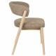 Lot de 2 Chaises Bright Zuiver Assises de Repas en Chêne et Tissu Marron Mobilier Design 57x58x77cm