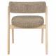 Lot de 2 Chaises Bright Zuiver Assises de Repas en Chêne et Tissu Marron Mobilier Design 57x58x77cm