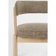 Lot de 2 Chaises Bright Zuiver Assises de Repas en Chêne et Tissu Marron Mobilier Design 57x58x77cm