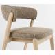 Lot de 2 Chaises Bright Zuiver Assises de Repas en Chêne et Tissu Marron Mobilier Design 57x58x77cm